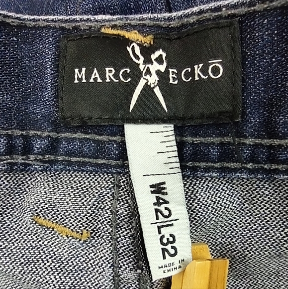 Marc Ecko Jeans Men's Well Hung Relaxed Boot 27" Inseam Med Wash Blue Denim - Picture 9 of 11